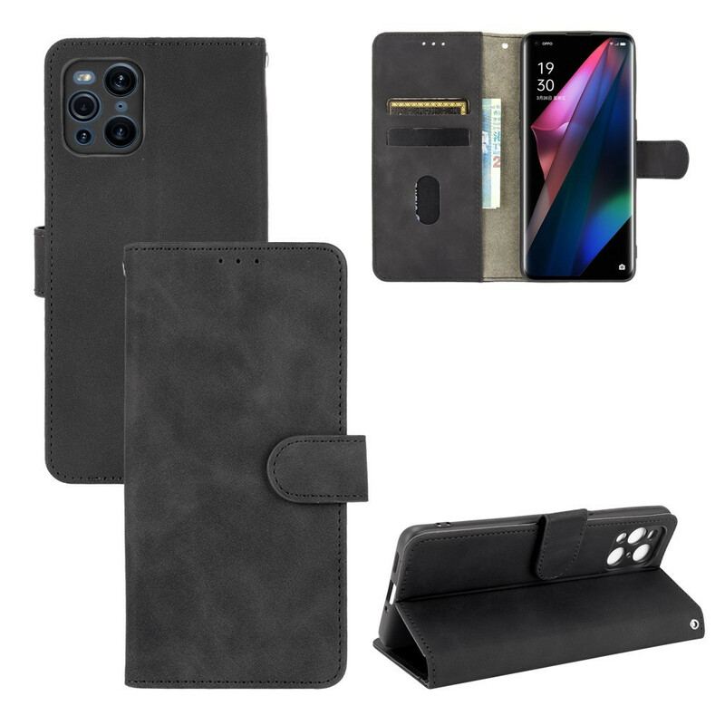 Capa Em Pele Para Oppo Find X3 Pro Toque De Pele