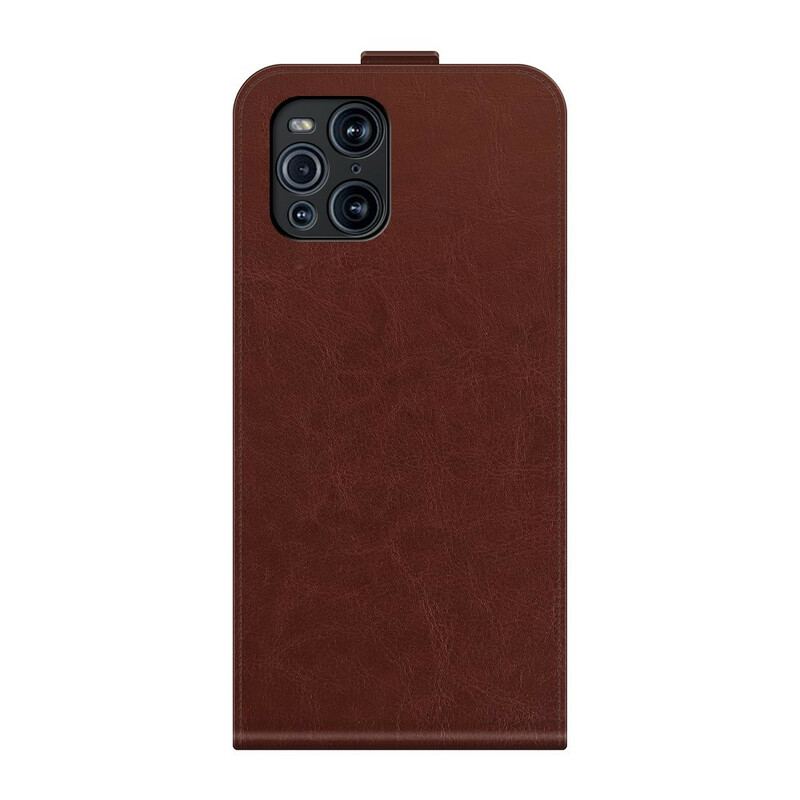 Capa Flip Para Oppo Find X3 Pro De Couro Aba Vertical Efeito Couro