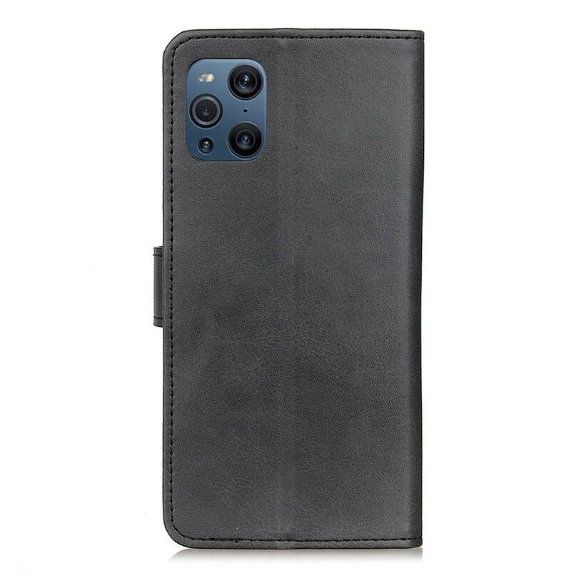 Capa Flip Para Oppo Find X3 Pro Efeito Couro Vintage Fosco