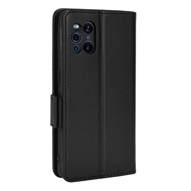 Capa Folio Para Oppo Find X3 Pro Flip Flap Double Litchi Novas Cores