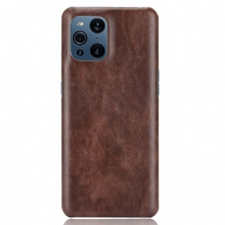 Capa Para Oppo Find X3 Pro Efeito Couro Lichia