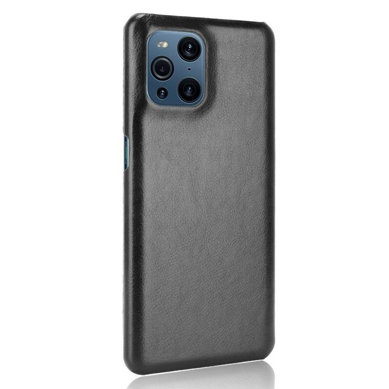 Capa Para Oppo Find X3 Pro Efeito Couro Lichia