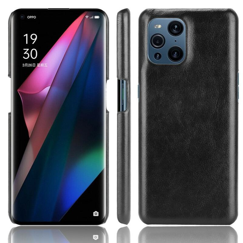 Capa Para Oppo Find X3 Pro Efeito Couro Lichia