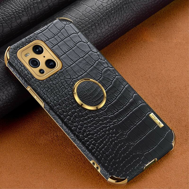 Capa Para Oppo Find X3 Pro Efeito Pele De Crocodilo X-case