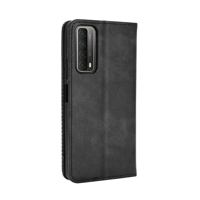 Capa De Celular Para Huawei P Smart 2021 Flip Efeito Couro Vintage Estilizado