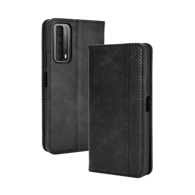 Capa De Celular Para Huawei P Smart 2021 Flip Efeito Couro Vintage Estilizado