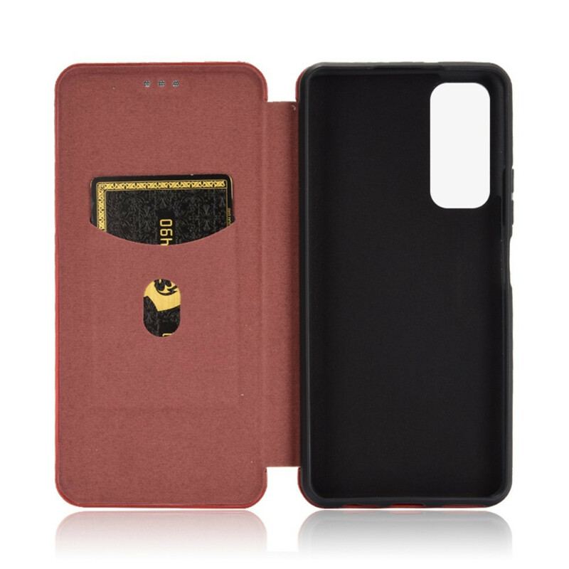 Capa De Celular Para Huawei P Smart 2021 Flip Fibra De Carbono