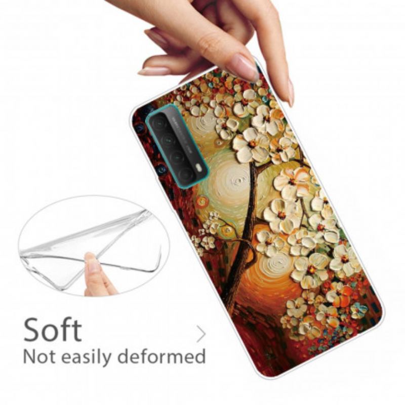 Capa De Celular Para Huawei P Smart 2021 Flores Flexíveis