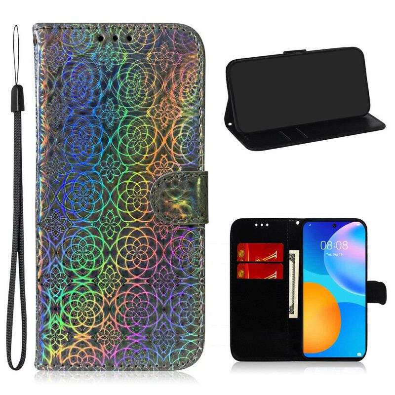 Capa De Couro Para Huawei P Smart 2021 Cor Pura