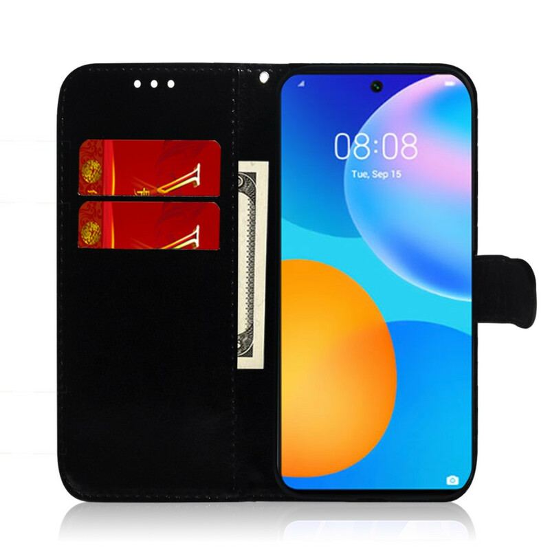 Capa De Couro Para Huawei P Smart 2021 Cor Pura