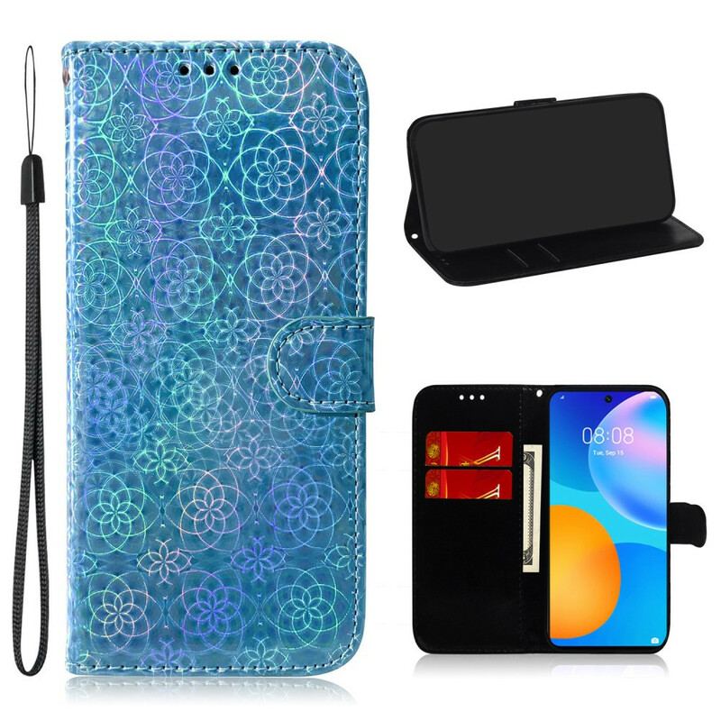 Capa De Couro Para Huawei P Smart 2021 Cor Pura