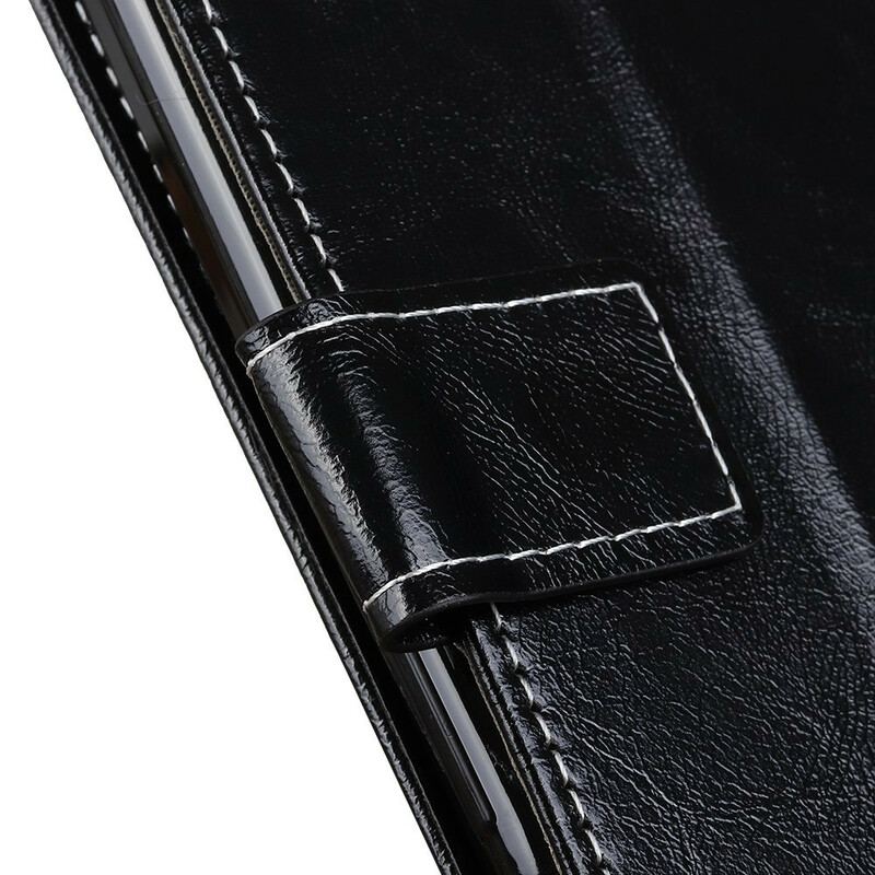 Capa De Couro Para Huawei P Smart 2021 Costuras Brilhantes E Expostas