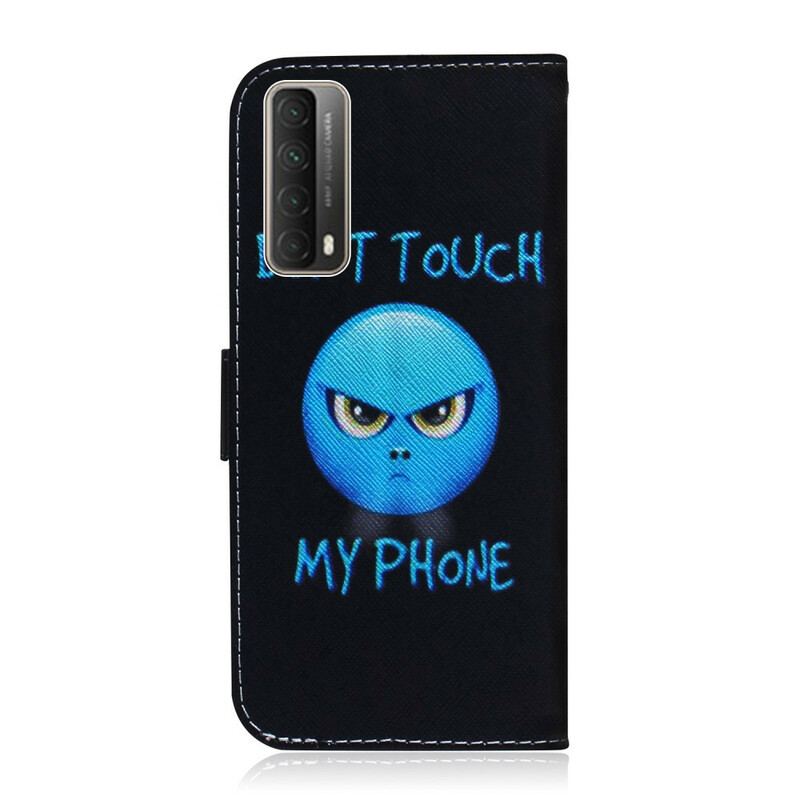 Capa De Couro Para Huawei P Smart 2021 Emoji Telefone