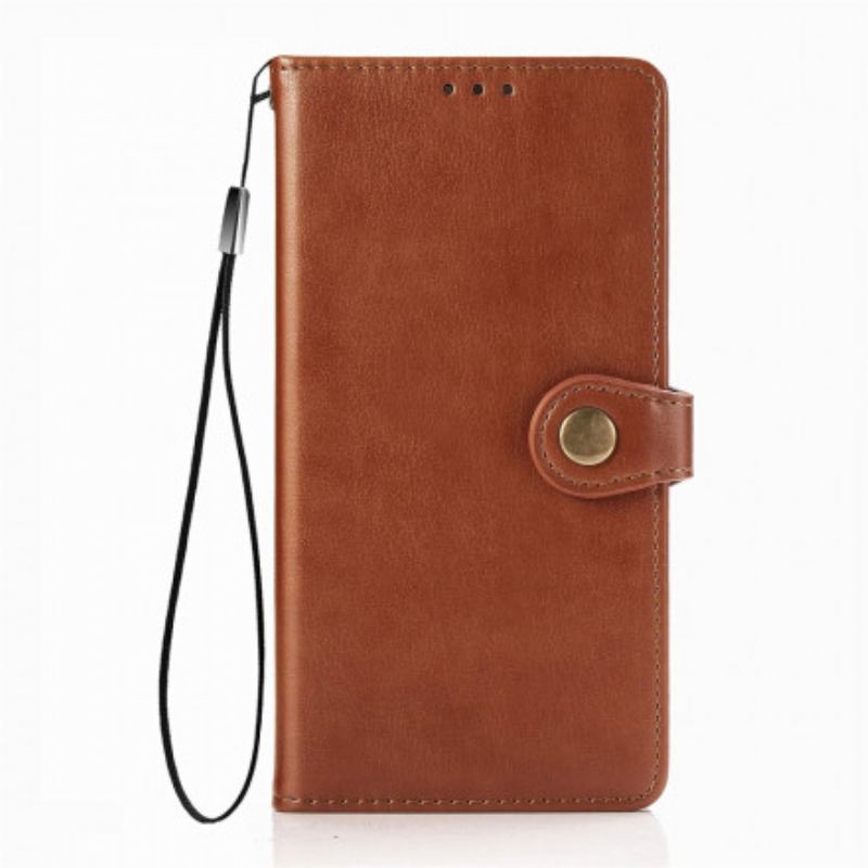 Capa De Couro Para Huawei P Smart 2021 Couro Falso E Fecho Vintage