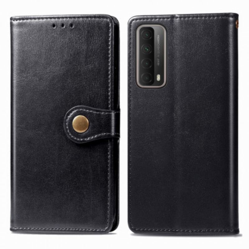 Capa De Couro Para Huawei P Smart 2021 Couro Falso E Fecho Vintage