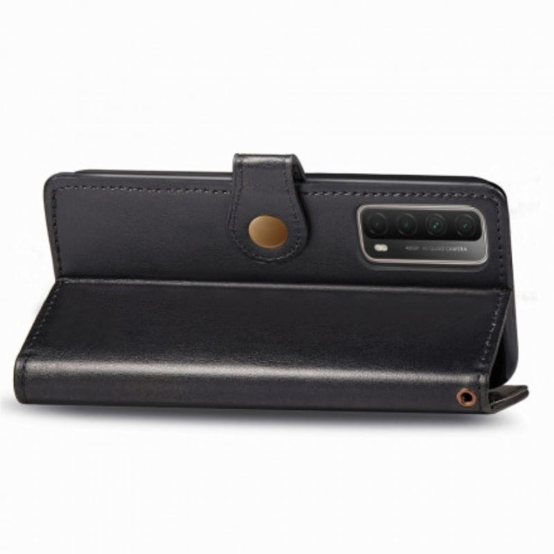 Capa De Couro Para Huawei P Smart 2021 Couro Falso E Fecho Vintage