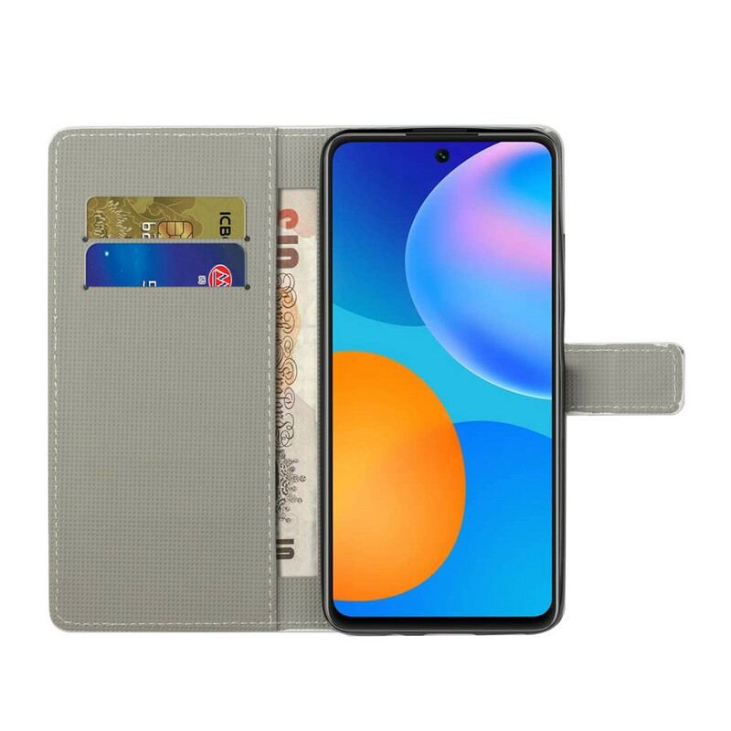 Capa De Couro Para Huawei P Smart 2021 Flores Tropicais