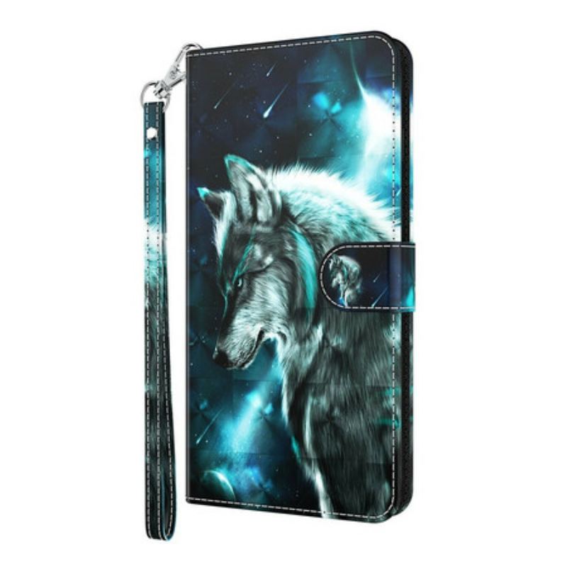 Capa De Couro Para Huawei P Smart 2021 Lobo Majestoso