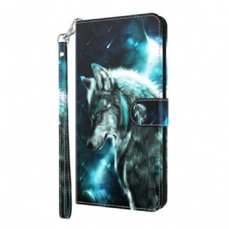 Capa De Couro Para Huawei P Smart 2021 Lobo Majestoso