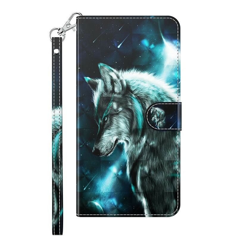 Capa De Couro Para Huawei P Smart 2021 Lobo Majestoso