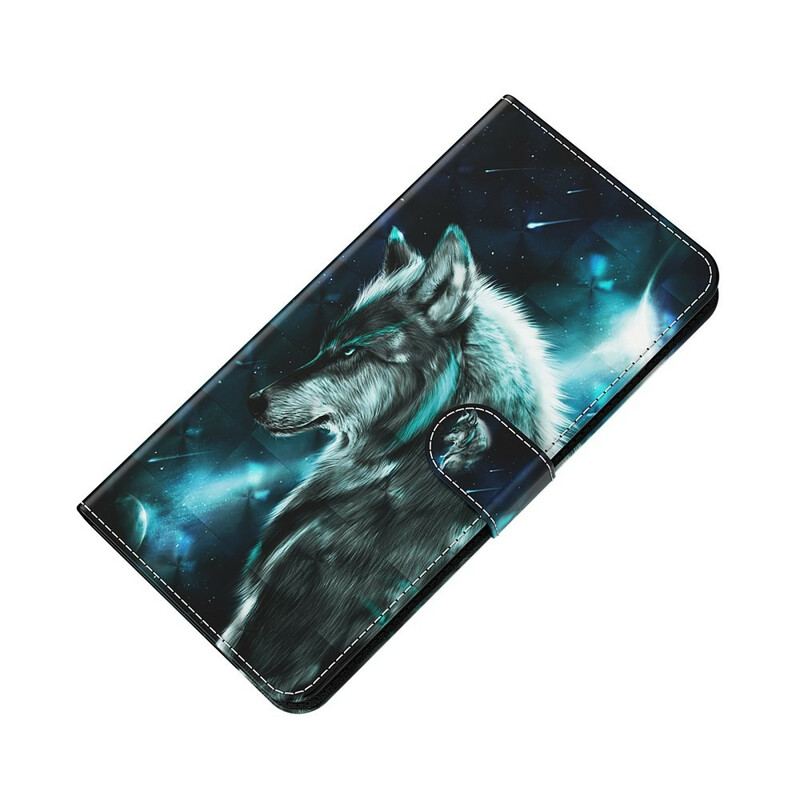 Capa De Couro Para Huawei P Smart 2021 Lobo Majestoso