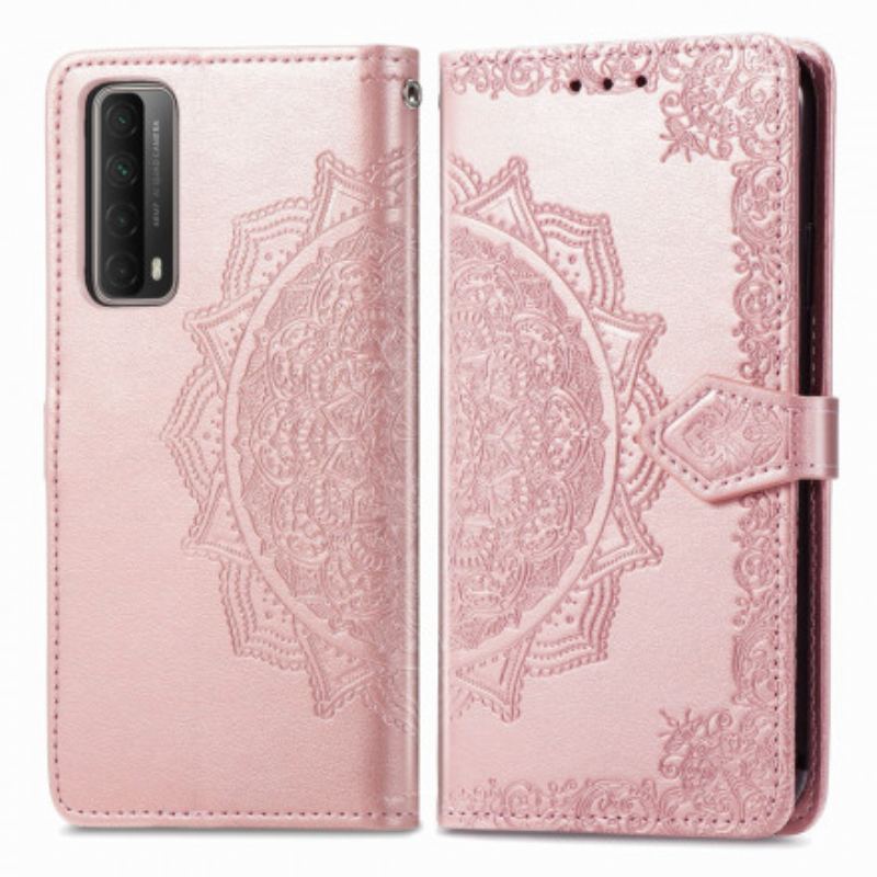 Capa De Couro Para Huawei P Smart 2021 Mandala Idade Média