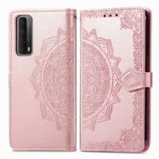 Capa De Couro Para Huawei P Smart 2021 Mandala Idade Média