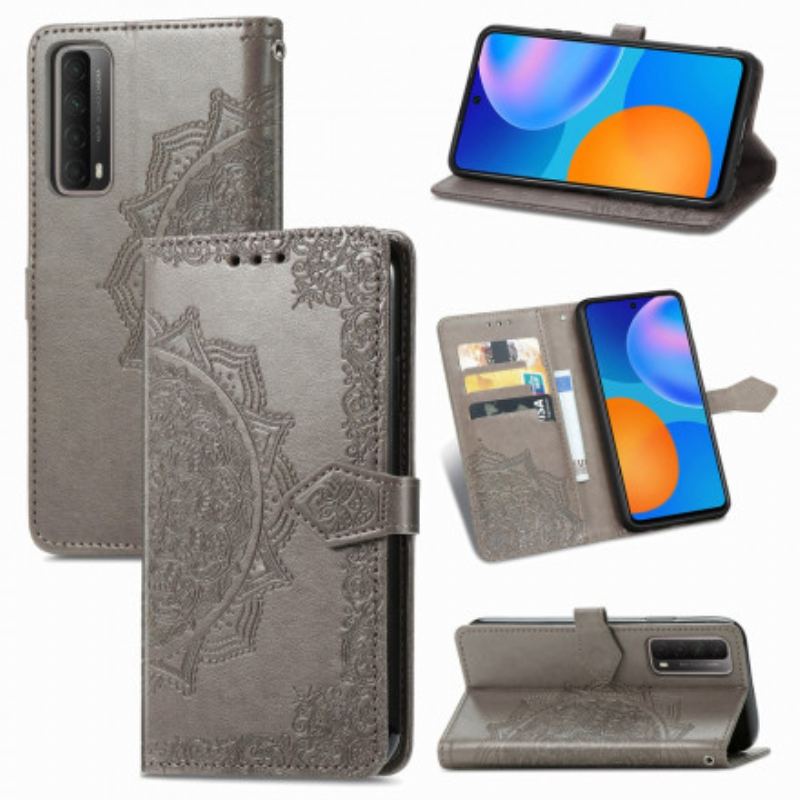 Capa De Couro Para Huawei P Smart 2021 Mandala Idade Média