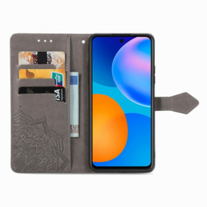 Capa De Couro Para Huawei P Smart 2021 Mandala Idade Média