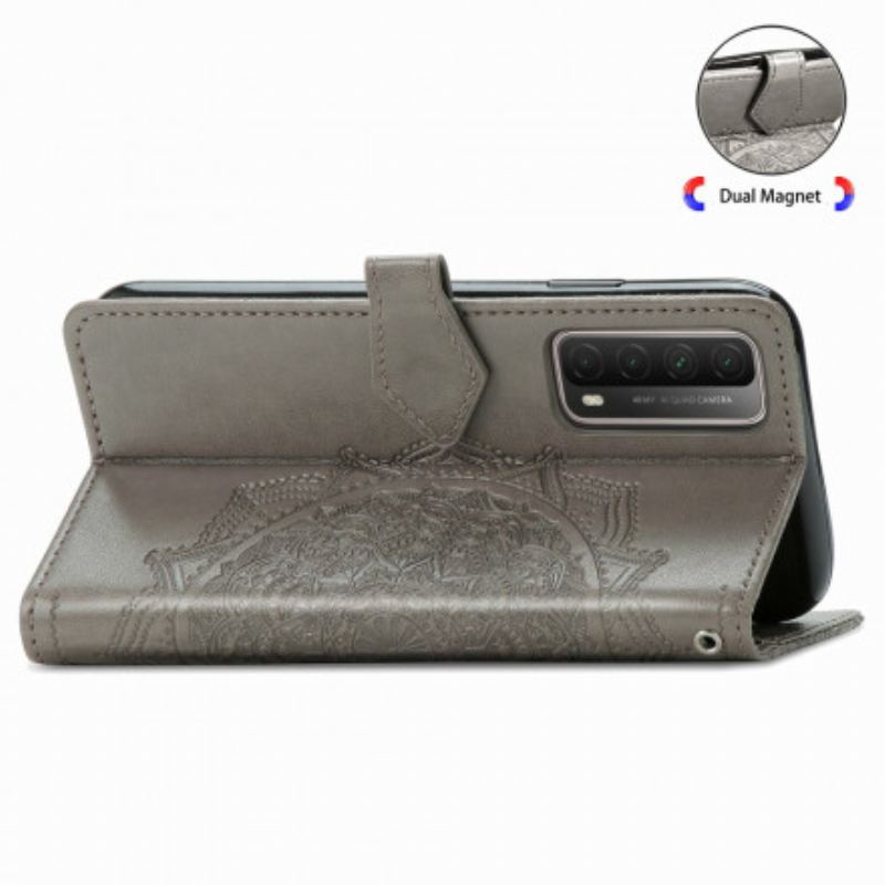 Capa De Couro Para Huawei P Smart 2021 Mandala Idade Média