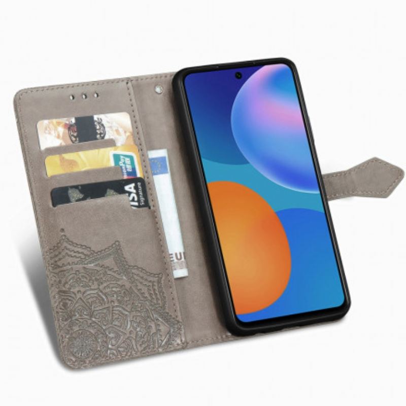 Capa De Couro Para Huawei P Smart 2021 Mandala Idade Média