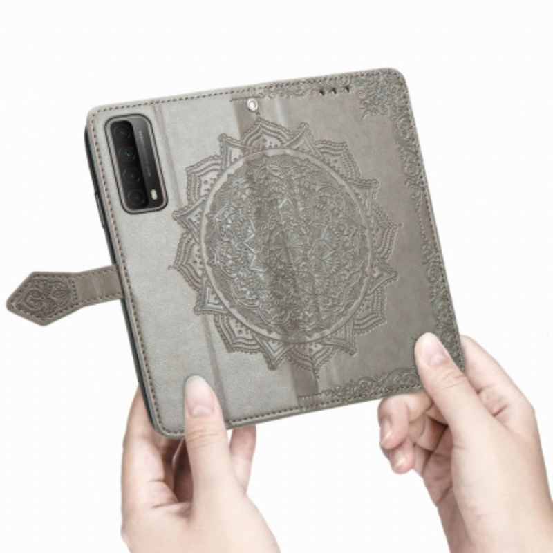 Capa De Couro Para Huawei P Smart 2021 Mandala Idade Média