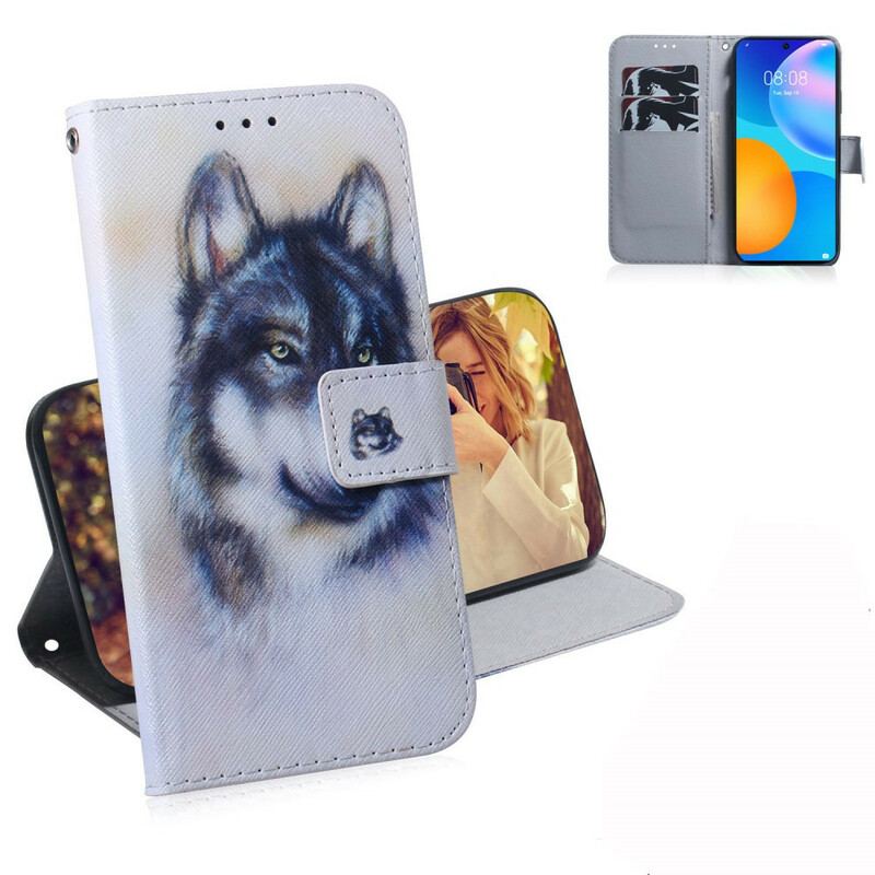 Capa De Couro Para Huawei P Smart 2021 Olhar Canino