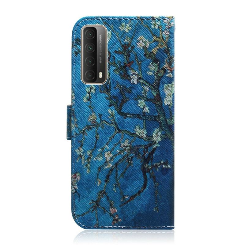 Capa De Couro Para Huawei P Smart 2021 Ramos Floridos