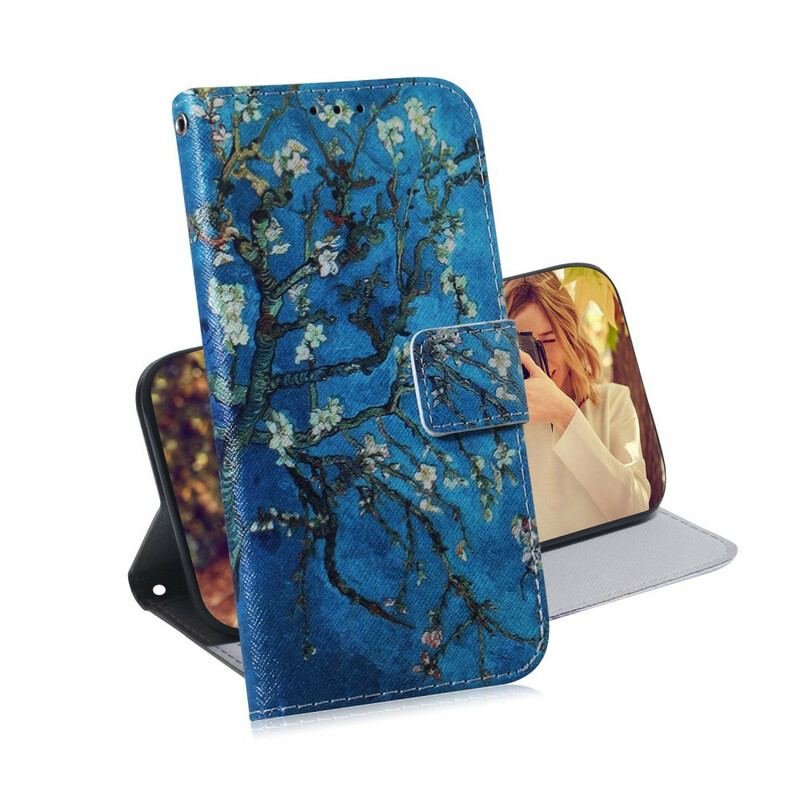 Capa De Couro Para Huawei P Smart 2021 Ramos Floridos