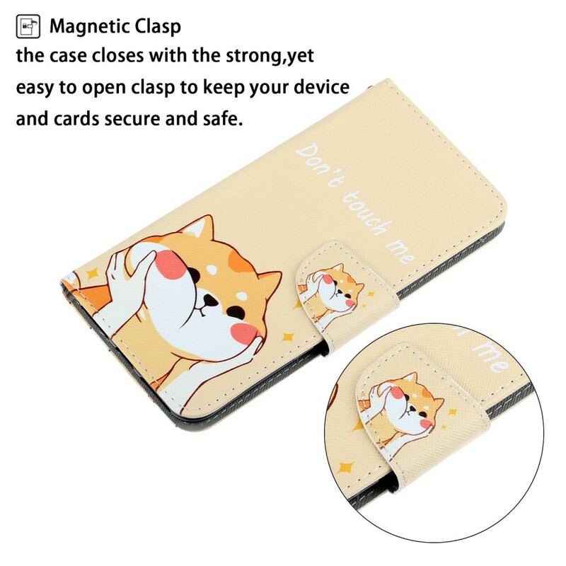 Capa Em Pele Para Huawei P Smart 2021 De Cordão Gato Não Me Toque Com Alça