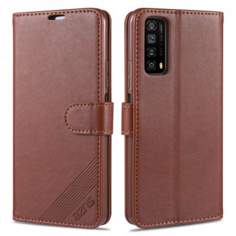 Capa Em Pele Para Huawei P Smart 2021 Couro Sintético Azns