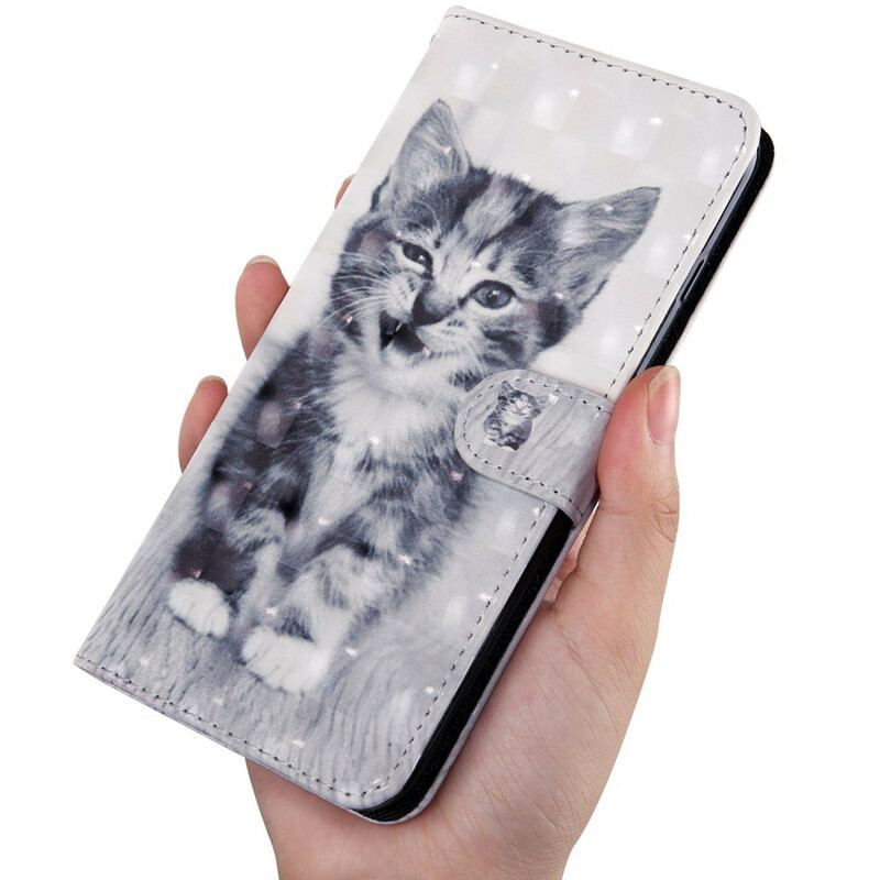 Capa Em Pele Para Huawei P Smart 2021 Ponto De Luz Inácio. O Gatinho