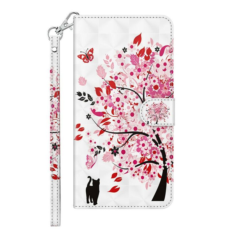 Capa Flip Para Huawei P Smart 2021 Árvore Rosa