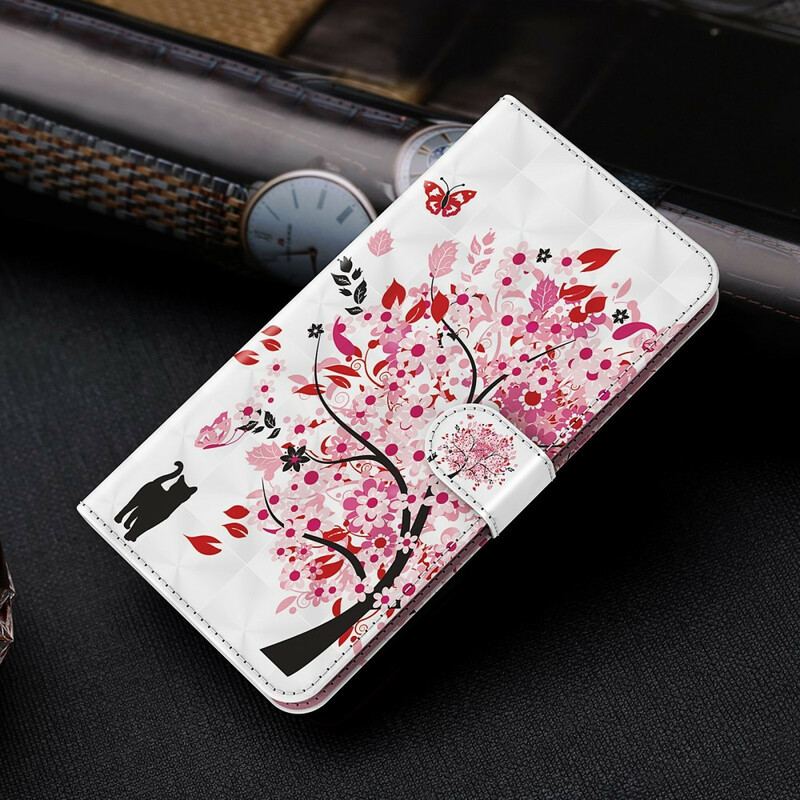 Capa Flip Para Huawei P Smart 2021 Árvore Rosa