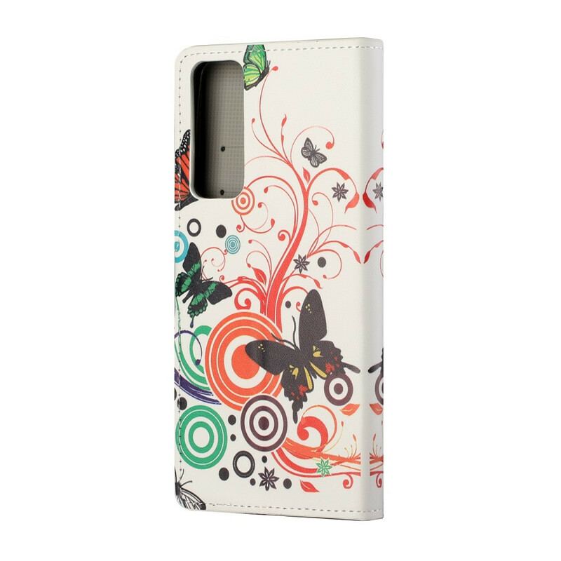 Capa Flip Para Huawei P Smart 2021 Borboletas E Flores