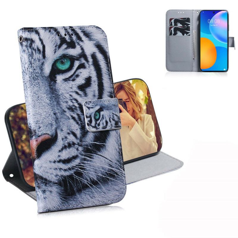 Capa Flip Para Huawei P Smart 2021 Cara De Tigre