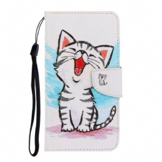 Capa Flip Para Huawei P Smart 2021 De Cordão Gatinho Cor Strappy