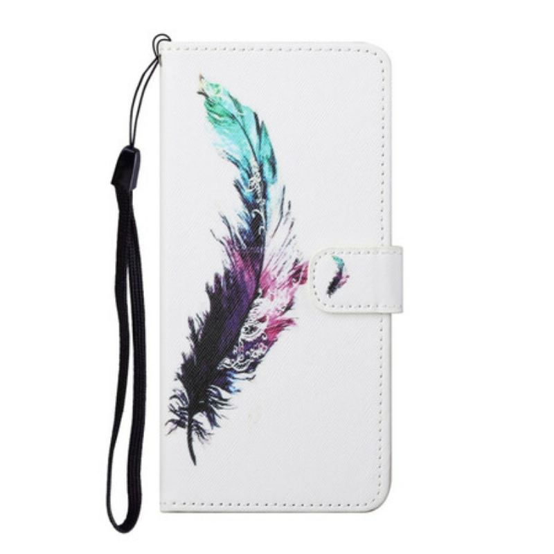 Capa Flip Para Huawei P Smart 2021 De Cordão Pena Com Cordão