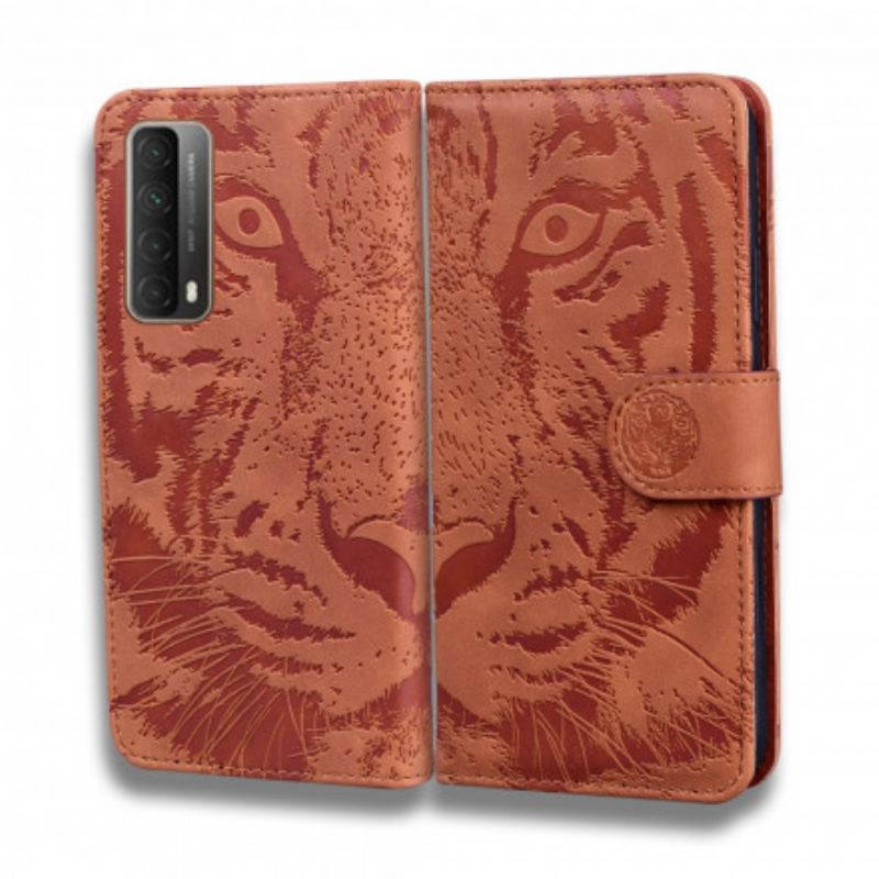 Capa Flip Para Huawei P Smart 2021 Estampa Cara De Tigre