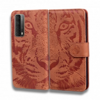 Capa Flip Para Huawei P Smart 2021 Estampa Cara De Tigre