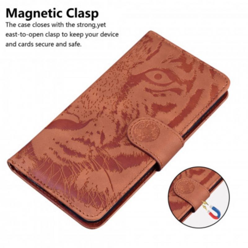 Capa Flip Para Huawei P Smart 2021 Estampa Cara De Tigre