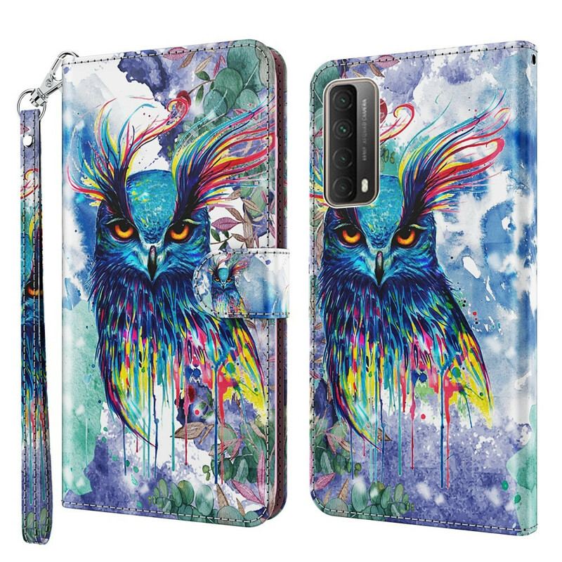 Capa Flip Para Huawei P Smart 2021 Pássaro Aquarela