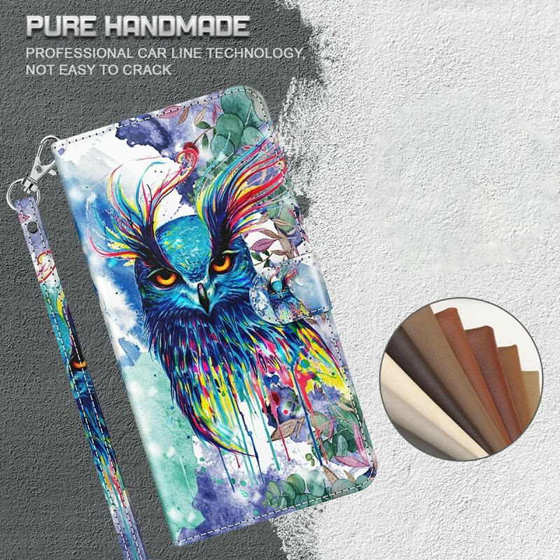 Capa Flip Para Huawei P Smart 2021 Pássaro Aquarela