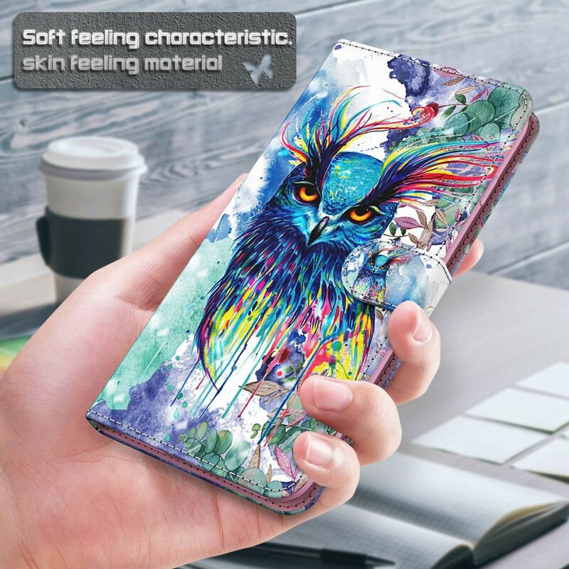 Capa Flip Para Huawei P Smart 2021 Pássaro Aquarela